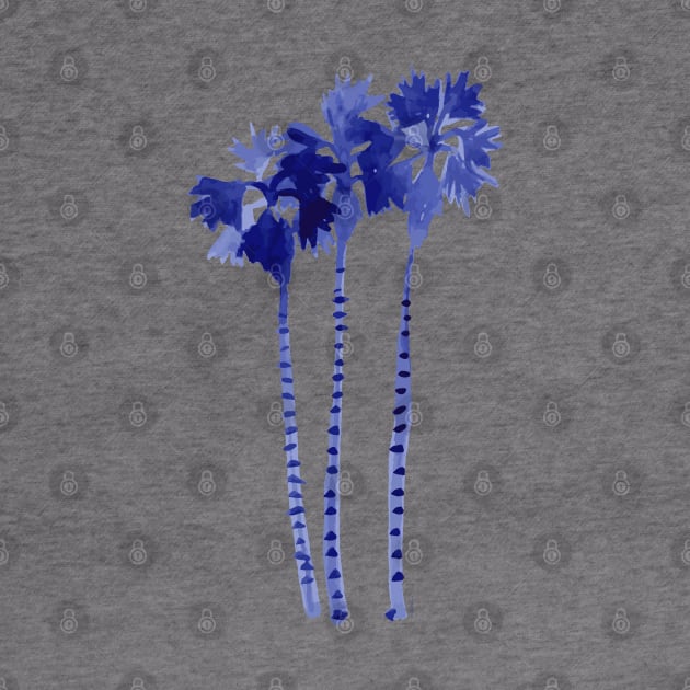 Blue Palm Trees by Limezinnias Design